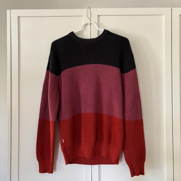 OBEY JONI sweater color block (MEN size S, but fits L WOMAN) - Picture 1 of 8